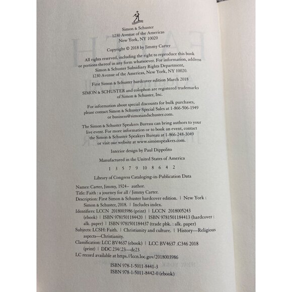 Faith: A Journey For All By Jimmy Carter Hardcover Book - Picture 3 of 7